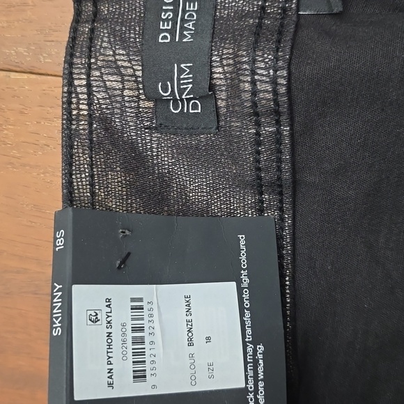 CHIC DENIM Metallic Brown Jeans Women's 18 Short Skylar High Rise Skinny - Picture 3 of 8